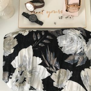 Floral Scarf Grey and Black Nordstrom Rack